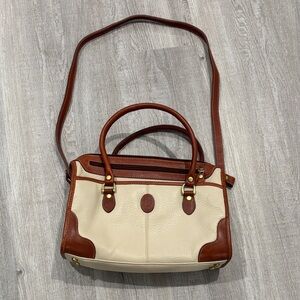 Liz Claiborne Cream and Brown Satchel